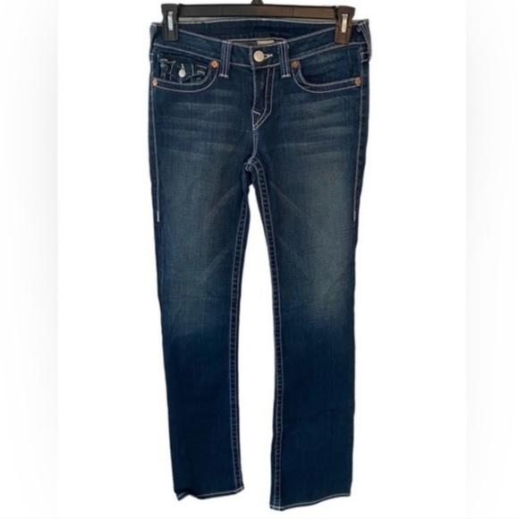 True Religion Women's Becky Bootcut‎ Jeans Dark Blue Stretch Size 30 - Picture 2 of 6